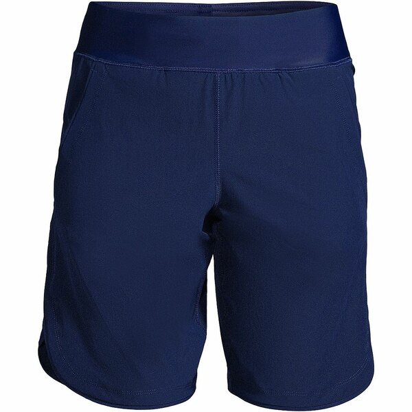 ランズエンド レディース カジュアルパンツ ボトムス Plus Size 9" Quick Dry Modest Board Shorts Swim Cover-up Shorts Deep sea navy