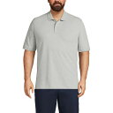 ランズエンド メンズ ポロシャツ トップス Big & Tall Short Sleeve Comfort-First Mesh Polo Shirt Gray heather