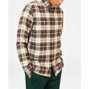 ベンシャーマン メンズ シャツ トップス Men's Brushed Plaid Shirt Chocolate(4)