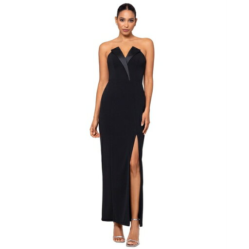 ベッツィ アンド アダム レディース ワンピース トップス Strapless Tuxedo Gown Black ベッツィ アンド アダム レディース ワンピース トップス Strapless Tuxedo Gown Black