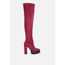 ロンンドンラグ レディース ブーツ シューズ maple faux suede Over the Knee boots Burgundy