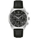 ブロバ レディース 腕時計 アクセサリー Men's Chronograph High Precision Black Leather Strap Watch 42mm No Color(2)