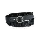 トミー ヒルフィガー レディース ベルト アクセサリー Women's Woven Leather Linked Casual Belt Black