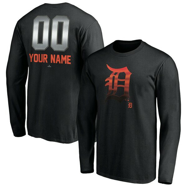 եʥƥ  T ȥåץ Detroit Tigers Fanatics Branded Personalized Midnight Mascot Long Sleeve TShirt Black