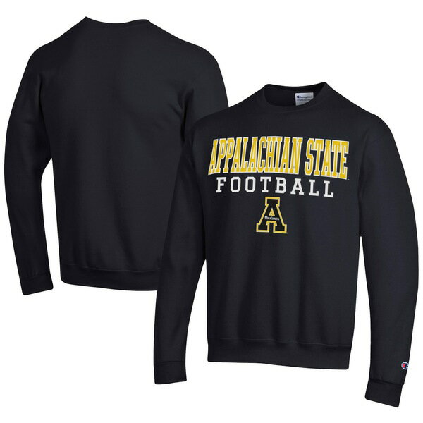 チャンピオン メンズ パーカー・スウェットシャツ アウター Appalachian State Mountaineers Champion Football Powerblend Pullover Sweatshirt Black