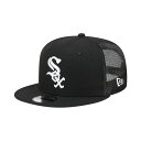 j[G fB[X Xq ANZT[ Men's Black Chicago White Sox Team Color Trucker 9FIFTY Snapback Hat Black