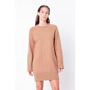 イングリッシュファクトリー レディース ワンピース トップス Women's Knit Mini Dress Camel