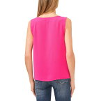 セセ レディース カットソー トップス Women's V-Neck Sleeveless Button-Front Top Bright Rose