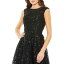 ޥå ǥ ԡ ȥåץ Women's Sequined Cap Sleeve Fit And Flare Dress Black