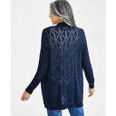 スタイルアンドコー レディース ニット セーター アウター Women 039 s Pointelle Open-Front Cardigan, Created for Macy 039 s Industrial Blue