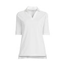 ランズエンド レディース カットソー トップス Women 039 s Performance Elbow Sleeve Pique Polo T-Shirt White