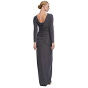 ダナ キャラン ニューヨーク レディース ワンピース トップス Women's Shimmer Asymmetric-Neck Side-Ruched Gown Navy/Silver