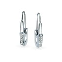 uO fB[X sAXCO ANZT[ Safety Pin Threader Earrings Crystal Accent Silver Tone Surgical Steel Silver tone