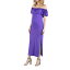 24セブンコンフォート レディース ワンピース トップス Off Shoulder Ruffle Detail Maternity Maxi Dress Purple