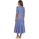 JoNC fB[X s[X gbvX Women's Cotton Tiered Ruffle-Hem Shirtdress Dark Denim