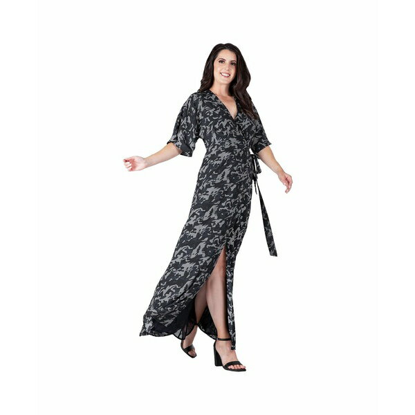 スタンダーズアンドプラクティス レディース ワンピース トップス Women's Kimono Maxi Wrap Dress Midnight camo