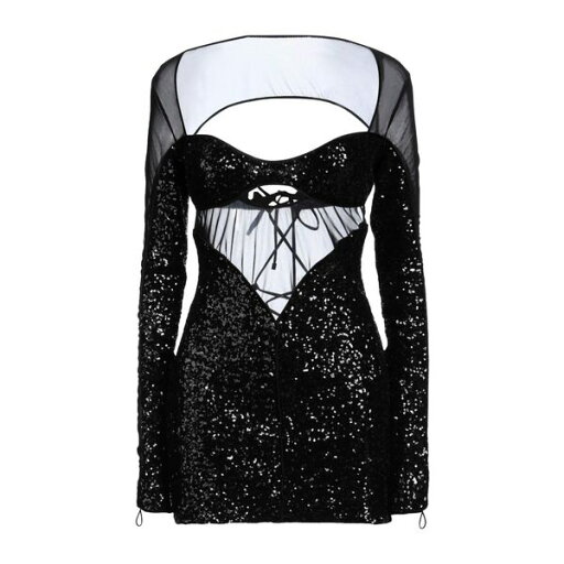 【送料無料】 ピンコ レディース ワンピース トップス Mini dresses Black 【送料無料】 ピンコ レディース ワンピース トップス Mini dresses Black