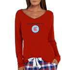 コンセプトスポーツ レディース Tシャツ トップス Chicago Fire Concepts Sport Women's Team Marathon VNeck Long Sleeve TShirt Red