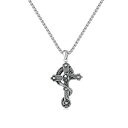 ローナ サットン メンズ ネックレス・チョーカー アクセサリー Silver Gothic Cross Stainless Steel Pendant Necklace Silver