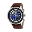 セアポロ メンズ 腕時計 アクセサリー Men's Meridian World Timer GMT Blue Dial Watch - SP7131 Blue