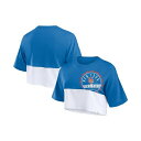ファナティクス レディース Tシャツ トップス Women's Royal/White New York Mets Color Split Boxy Cropped T-Shirt Royal, White(4)