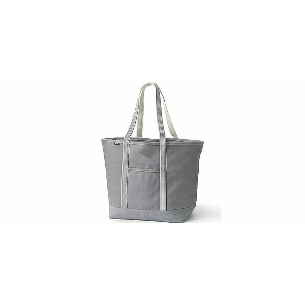 ランズエンド レディース トートバッグ バッグ Extra Large Solid Color 5 Pocket Open Top Long Handle Canvas Tote Bag Silver graphite