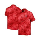 トッミーバハマ メンズ シャツ トップス Men's Red Los Angeles Angels Bahama Coast Luminescent Fronds IslandZone Button-Up Camp Shirt Red(4)