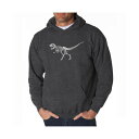 エルエーポップアート メンズ パーカー・スウェットシャツ アウター Men's Word Art Hooded Sweatshirt - Dinosaur T-Rex Skeleton Dark Gray(4)