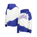 ゲームデイ レディース パーカー・スウェットシャツ アウター Women's White, Royal Distressed Kansas Jayhawks For the Fun Double Dip-Dyed Pullover Hoodie White, Royal|詳細画像
