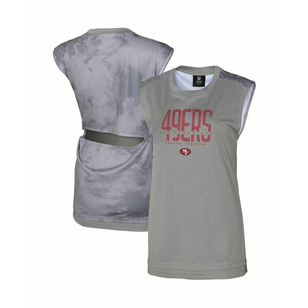 アウタースタッフ レディース カットソー トップス Women's Gray San Francisco 49ers No Sweat Tank T..