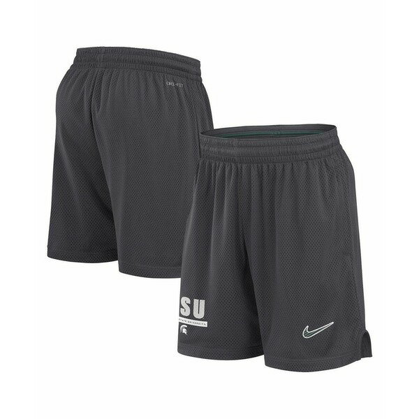 ナイキ メンズ カジュアルパンツ ボトムス Men's Anthracite Michigan State Spartans 2024 Sideline Mesh Shorts Anthracite, Green