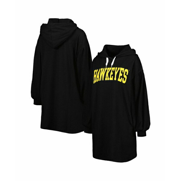 ゲームデイ レディース ワンピース トップス Women's Black Iowa Hawkeyes Game Winner Vintage-Like Wash Tri-Blend Dress Black