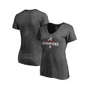 ファナティクス レディース Tシャツ トップス Women's Heather Charcoal Atlanta Braves 2021 World Serie...