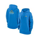 ナイキ レディース パーカー・スウェットシャツ アウター Women's Powder Blue Los Angeles Chargers 2023 Sidel...