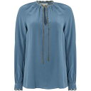 【送料無料】 マイケルコース メンズ シャツ トップス Scallop Grommet Chain Top Blue