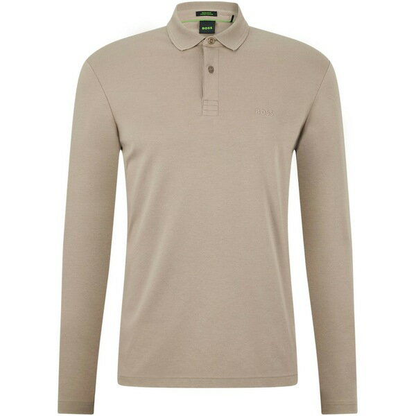 【送料無料】 ボス メンズ ポロシャツ トップス Pirol Long Sleeve Polo Shirt Taupe 334