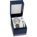 【送料無料】 トミー ヒルフィガー レディース 腕時計 アクセサリー Ladies Tommy Hilfiger Jenna Watch Bangle Gift Set Silver and White