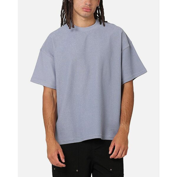 キャレ メンズ Tシャツ トップス Men's Terry Oversized T-Shirt Blue