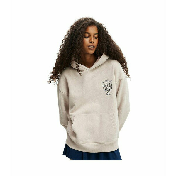 コットンオン レディース パーカー・スウェットシャツ アウター Women's Active Plush Premium Graphic Hoodie Sesame marle/heritage wellness club(4)