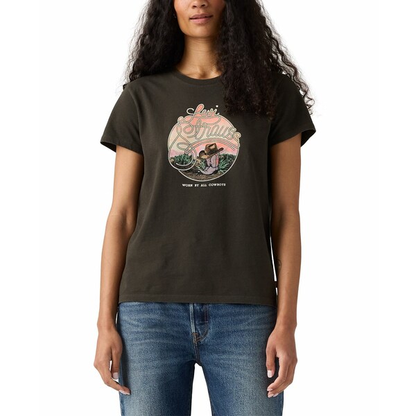 リーバイス レディース カットソー トップス Women's Perfect Graphic Logo Cotton T-shirt Levi Strau..