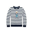 ラルフローレン 【送料無料】 ラルフローレン メンズ パーカー・スウェットシャツ アウター POLO BEAR STRIPED FLEECE SWEATSHIRT White