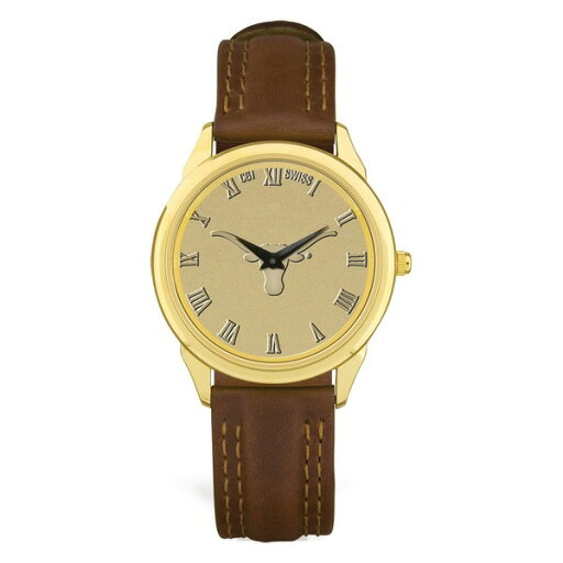 ジャーディン メンズ 腕時計 アクセサリー Texas Longhorns Medallion Leather Wristwatch Gold/Brown ジャーディン メンズ 腕時計 アクセサリー Texas Longhorns Medallion Leather Wristwatch Gold/Brown