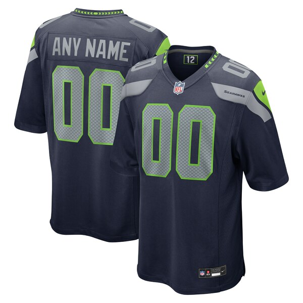 ナイキ メンズ ユニフォーム トップス Seattle Seahawks Nike Custom Game Jersey College Navy