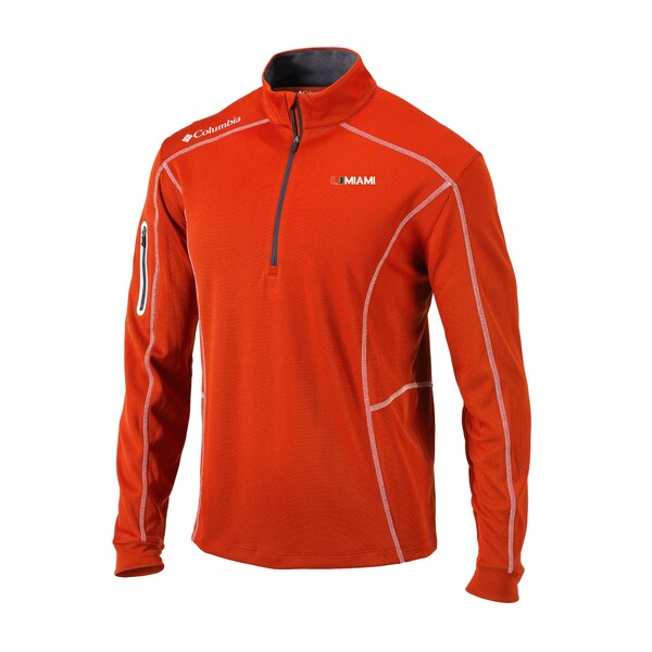 コロンビア メンズ ジャケット&ブルゾン アウター Miami Hurricanes Columbia OmniWick Shotgun QuarterZip Pullover Orange