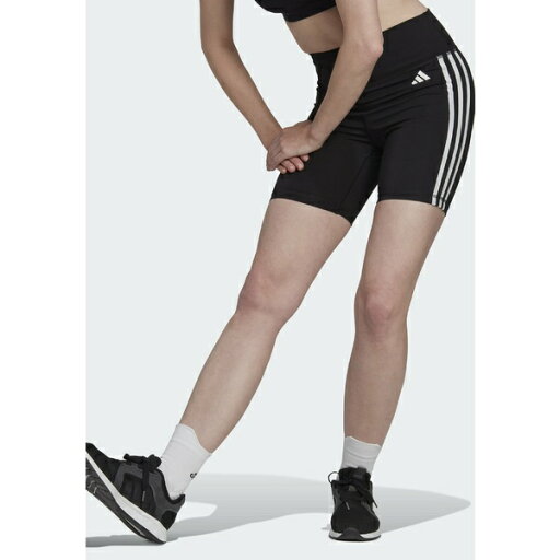 アディダス レディース フィットネス スポーツ ESSENTIALS 3-STRIPES HIGH-WAISTED SHORT - Leggings - black アディダス レディース フィットネス スポーツ ESSENTIALS 3-STRIPES HIGH-WAISTED SHORT - Leggings - black