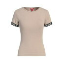 【送料無料】 ゲス レディース Tシャツ トップス T-shirts Beige