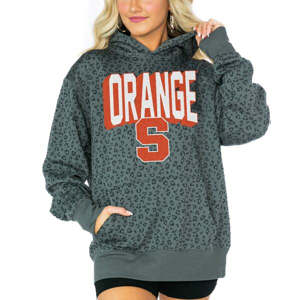 Q[fC fB[X p[J[EXEFbgVc AE^[ Syracuse Orange Gameday Couture Women's Running Wild Leopard Print Pullover Hoodie Black