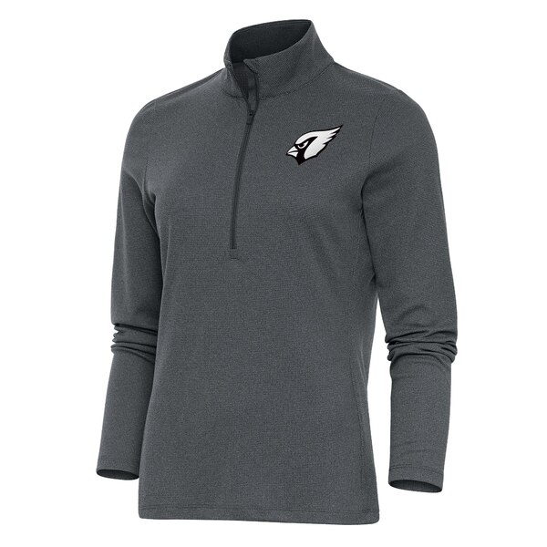 ƥ ǥ 㥱åȡ֥륾  Arizona Cardinals Antigua Women's Metallic Logo Epic QuarterZip Pullover Top Heather Charcoal