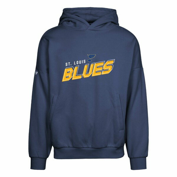 レベルウェア メンズ パーカー・スウェットシャツ アウター St. Louis Blues Levelwear Contact Premier 2.0 Pullover Hoodie Navy