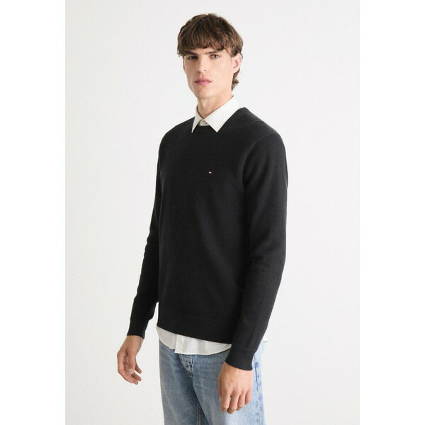 トミー ヒルフィガー メンズ ニット&セーター アウター ESSENTIAL STRUCTURE CREW NECK - Jumper - black